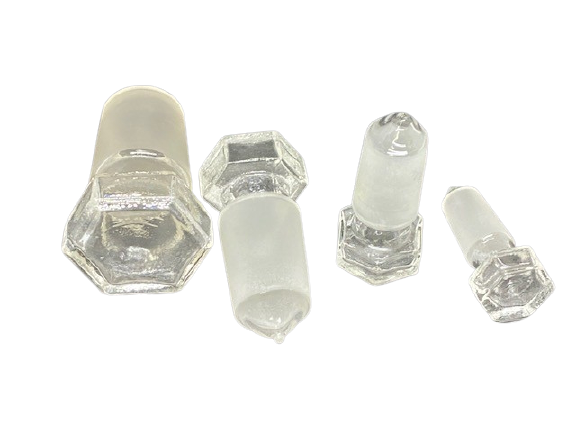 Glass Stopper Hollw With Tip จุกแก้วรูปหกเหลี่ยม ก้นนูน