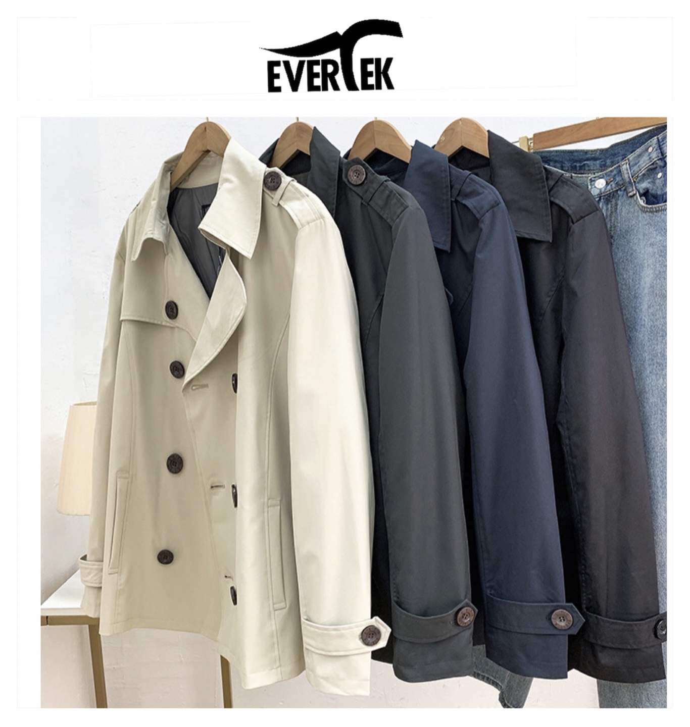 เสื้อนอก เสื้อคลุม เนื้อผ้า Teylene 100% สีดำ แบรนด์ EVERTEK