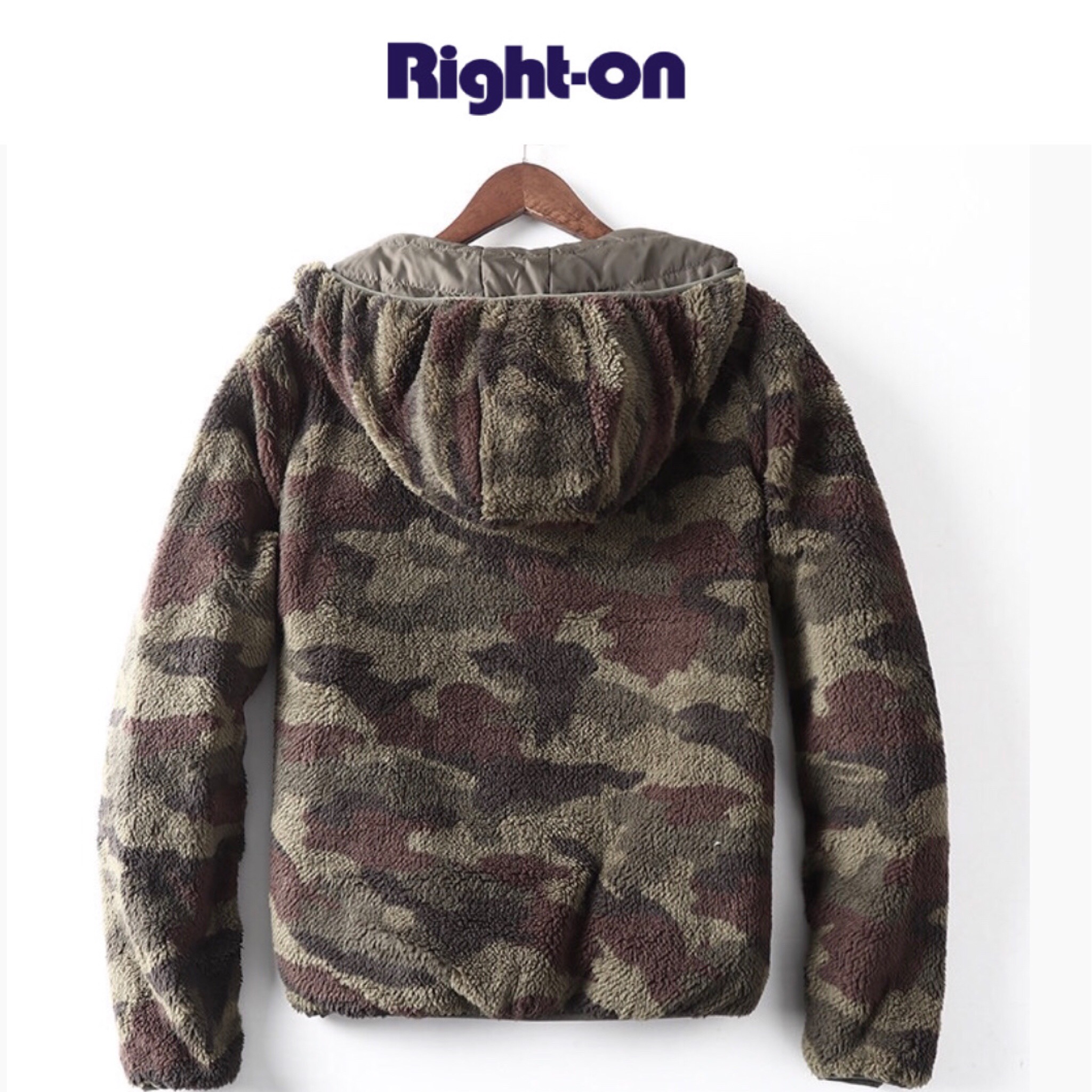 Light-on เสื้อฮู้ดขนเป็ด เสื้อขนเป็ดลายพราง ใส่ได้สองด้าน แบรนด์ LIGHT-on กันหนาวฮู้ดลาย พรางเขียวทหาร คะ down50%&Feather50% Size S/M/L สำเนา เขียว-ลายพราง