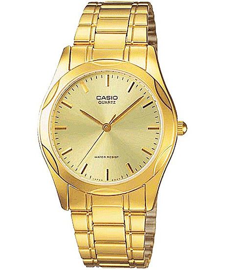 CASIO นาฬิกาคาสิโอ นาฬิกาข้อมือ นาฬิกากันน้ำ นาฬิกาของแท้ ประกันศูนย์ CMG 1 ปี รุ่น MTP-1275G-9A นาฬิกาสีทอง