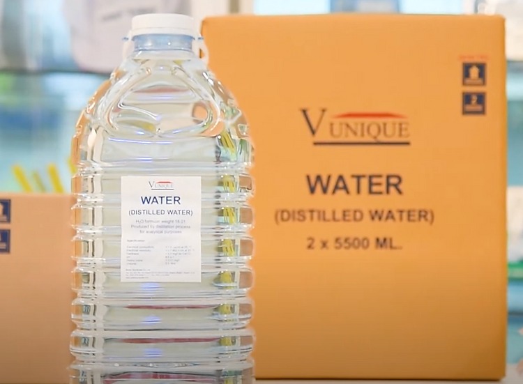 Distilled Water(DI Water) น้ำกลั่น ยี่ห้อ "V UNIQUE"