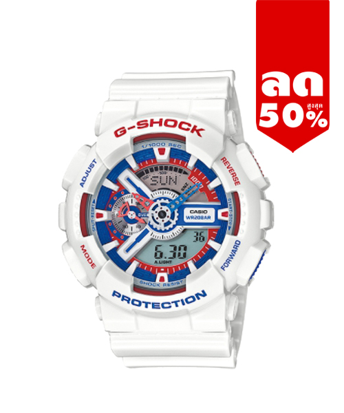 CASIO G-SHOCK นาฬิกาข้อมือ นาฬิกากันน้ำ นาฬิกาของแท้ ประกันศูนย์ CMG 1 ปี รุ่น GA-110TR-7A นาฬิกาสีขาว