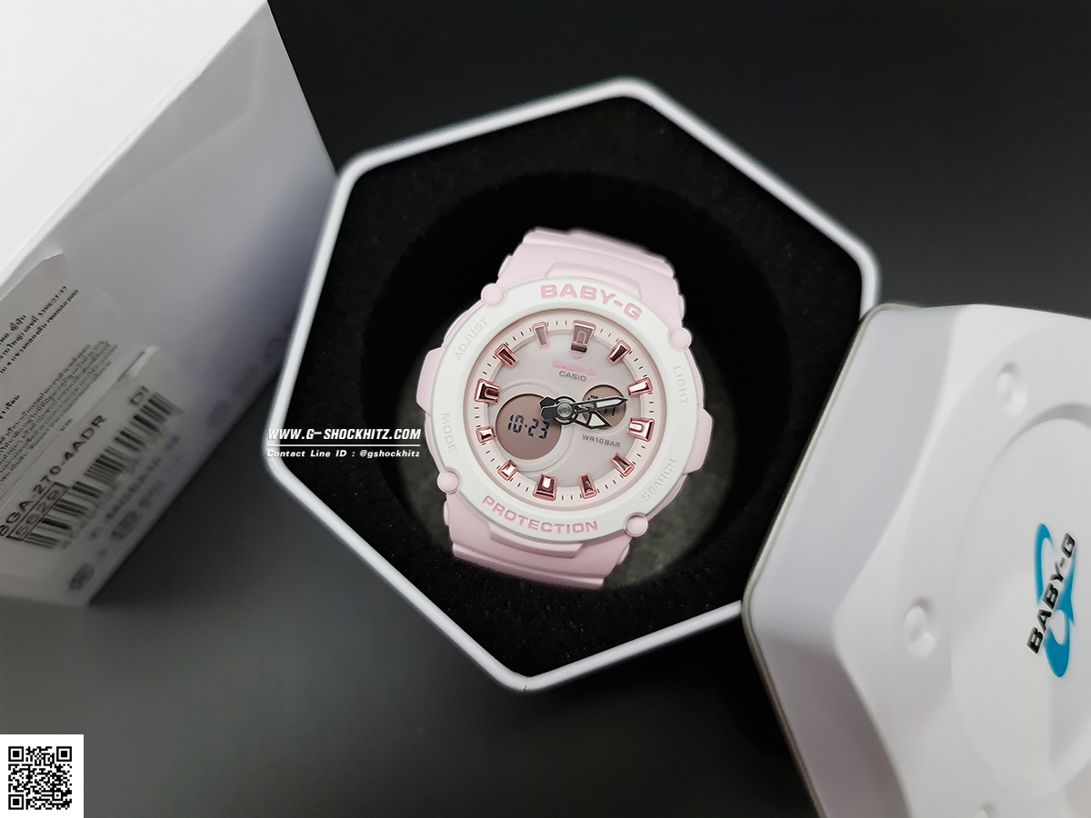 CASIO BABY-G นาฬิกาข้อมือ นาฬิกากันน้ำ นาฬิกาของแท้ ประกันศูนย์ CMG 1 ปี รุ่น BGA-270-4A นาฬิกาสีชมพู