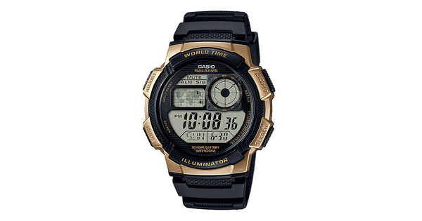 CASIO นาฬิกาคาสิโอ นาฬิกาข้อมือ นาฬิกากันน้ำ นาฬิกาของแท้ ประกันศูนย์ CMG 1 ปี รุ่น AE-1000W-1A3 นาฬิกาสีดำ