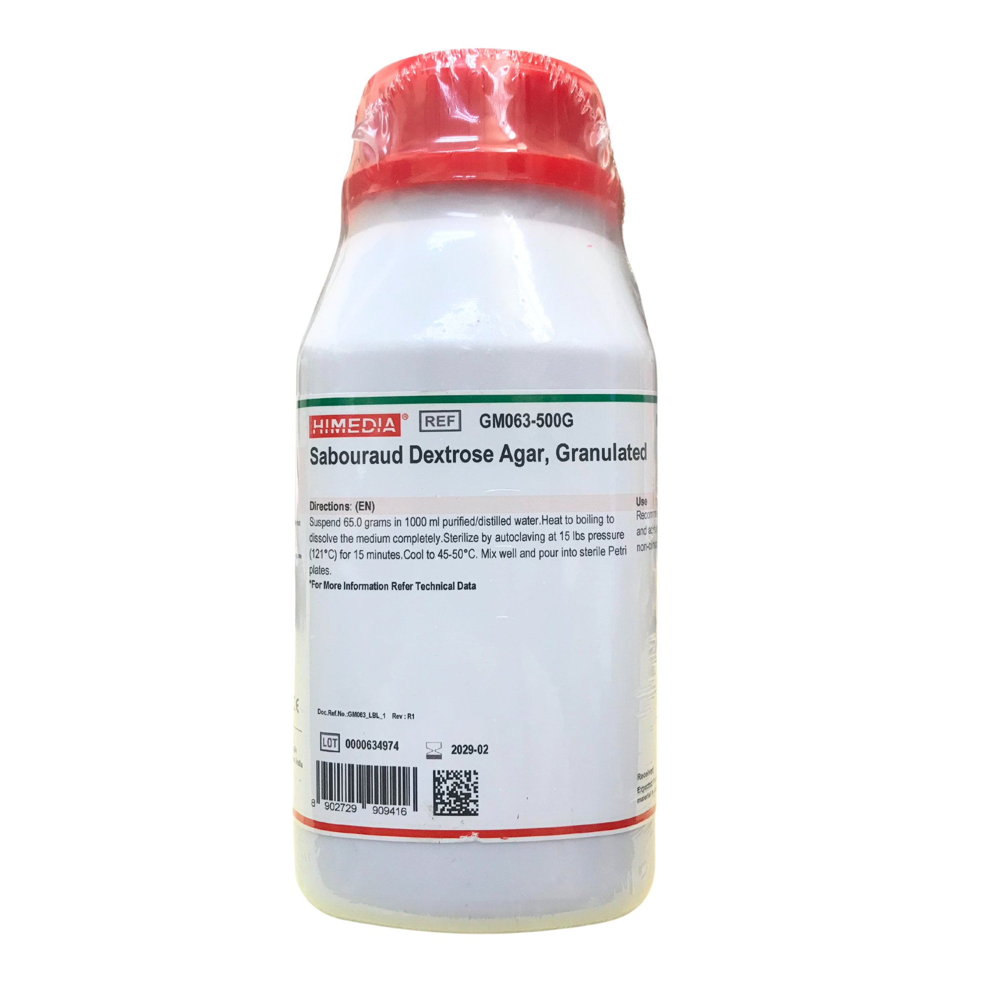 Sabouraud Dextrose Agar, Granulated 500 g. Himedia®
