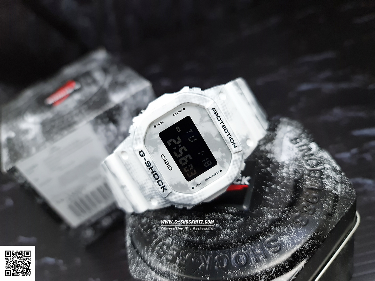CASIO MID YEAR SALE G-SHOCK นาฬิกาข้อมือ นาฬิกากันน้ำ นาฬิกาของแท้ ประกันศูนย์ CMG 1 ปี รุ่น DW-5600GC-7 นาฬิกาสีขาว