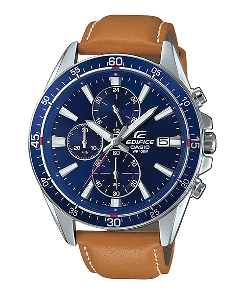 CASIO EDIFICE นาฬิกาข้อมือ นาฬิกากันน้ำ นาฬิกาของแท้ ประกันศูนย์ CMG 1 ปี รุ่น EFR-546L-2A นาฬิกาสีน้ำตาล