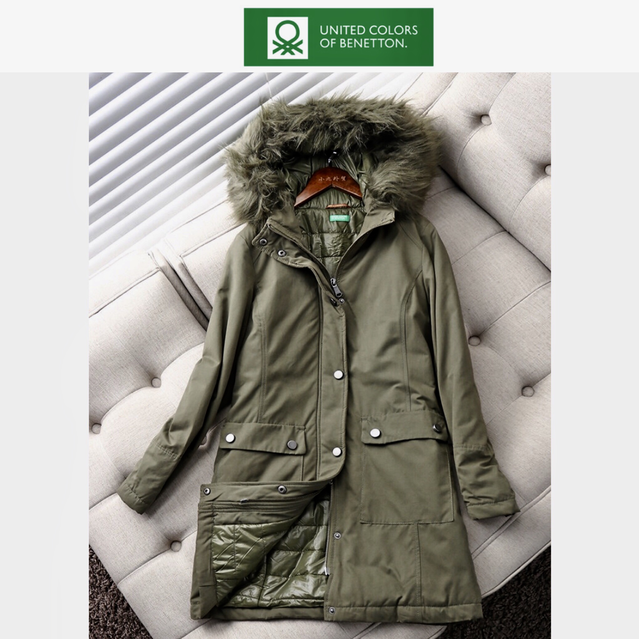 Benetton เสื้อฮูท เสื้อโค้ทฮูท กันหนาว สีกรม แต่งเฟอร์ แบรนด์ Benetton (ขนเฟอร์ถอดได้คะ) สำเนา สำเนา สำเนา สำเนา น้ำเงินกรม