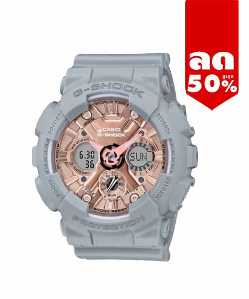 CASIO G-SHOCK นาฬิกาข้อมือ นาฬิกากันน้ำ นาฬิกาของแท้ ประกันศูนย์ CMG 1 ปี รุ่น GMA-S120MF-8A นาฬิกาสีเทา