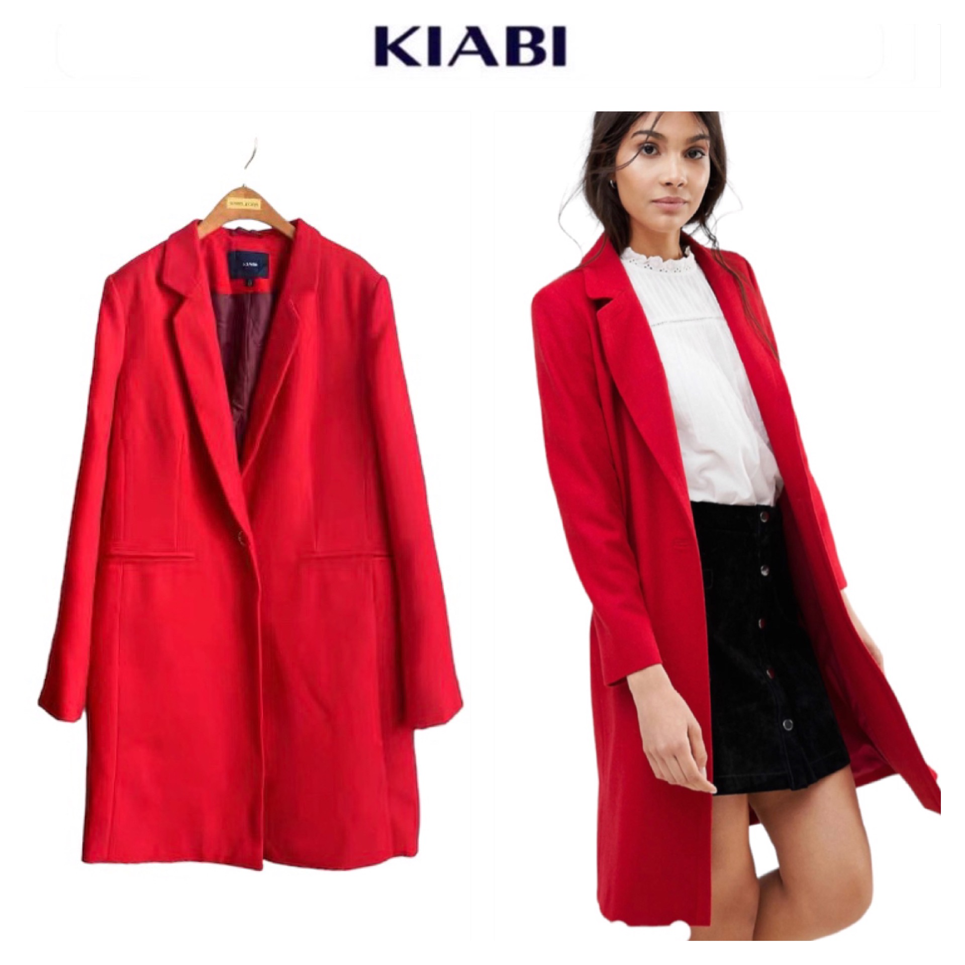 เสื้อโค้ทวูล เสื้อโค้ท โค้ทสีแแดง แบรนด KIABI