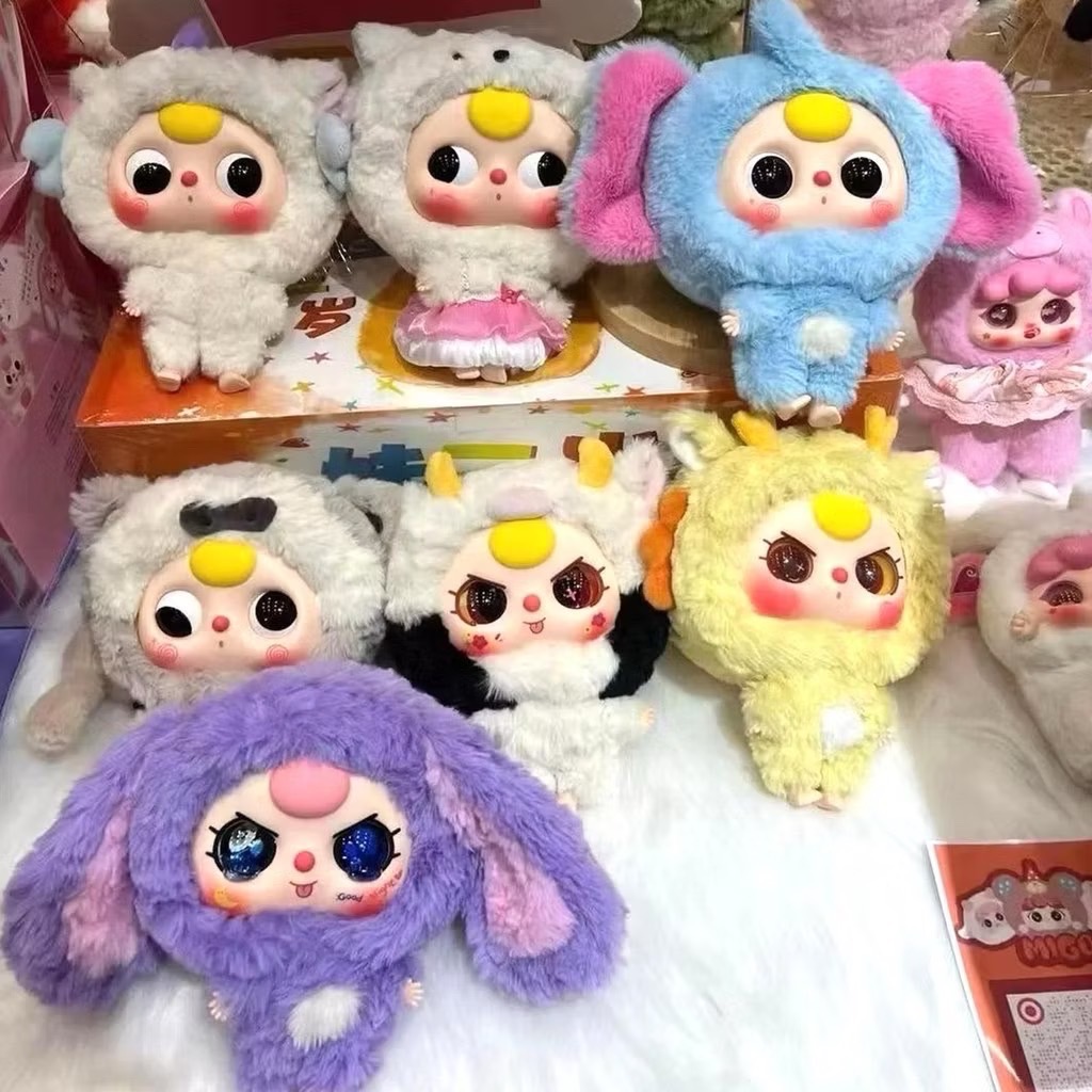 กล่องสุ่มBABY THREE BIG-HEAD BABY ZIPPER BAG เบบี้ทรีหัวโต ตุ๊กตากระเป๋าซิป ชุดนอนสัตว์ ZIPPER BAG