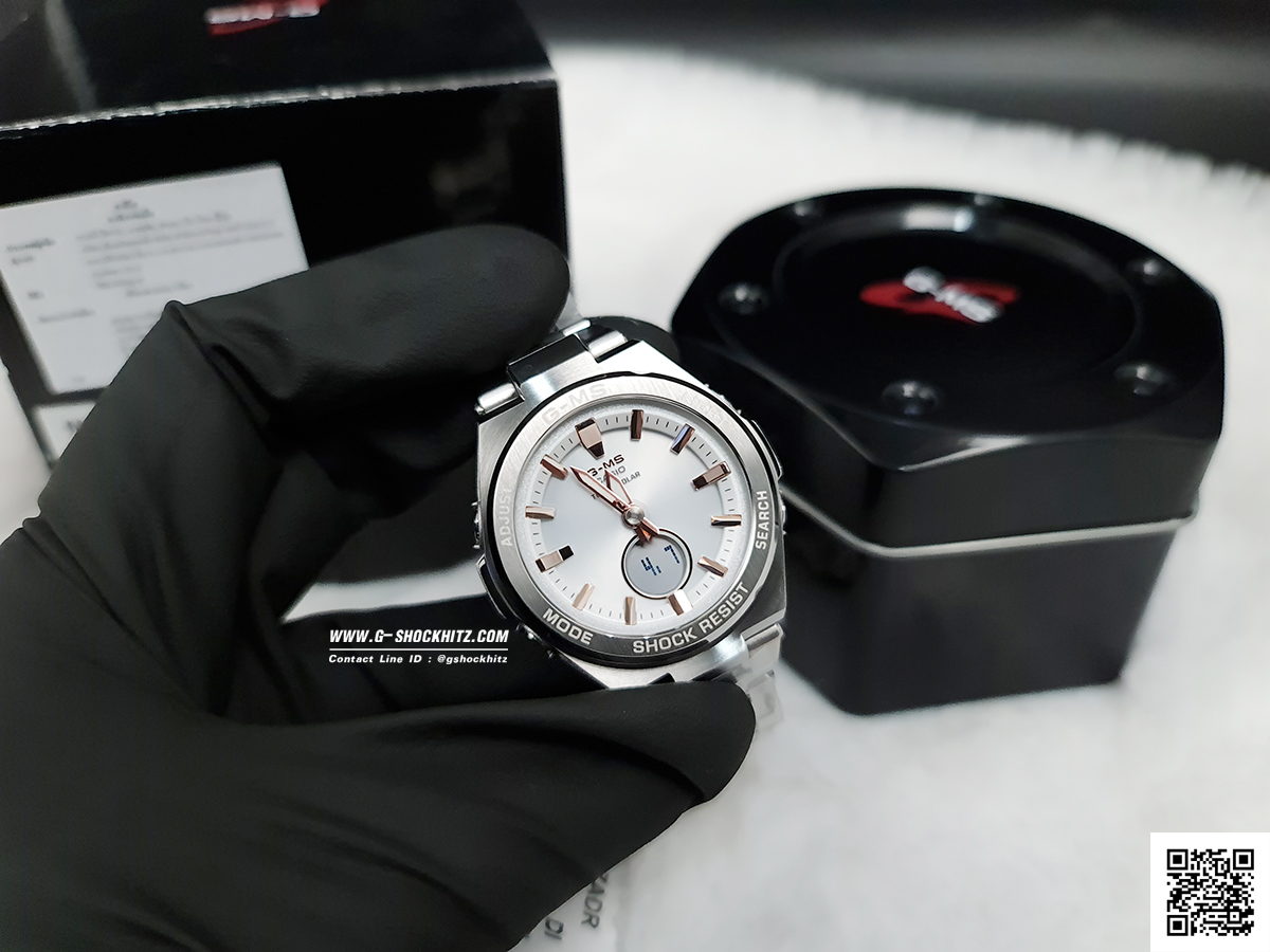 CASIO G-MS นาฬิกาข้อมือ นาฬิกากันน้ำ นาฬิกาของแท้ ประกันศูนย์ CMG 1 ปี รุ่น MSG-S200D-7A นาฬิกาสีเงิน