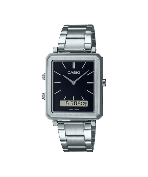 CASIO นาฬิกาคาสิโอ นาฬิกาข้อมือ นาฬิกากันน้ำ นาฬิกาของแท้ ประกันศูนย์ CMG 1 ปี รุ่น MTP-B205D-1E นาฬิกาสีเงิน