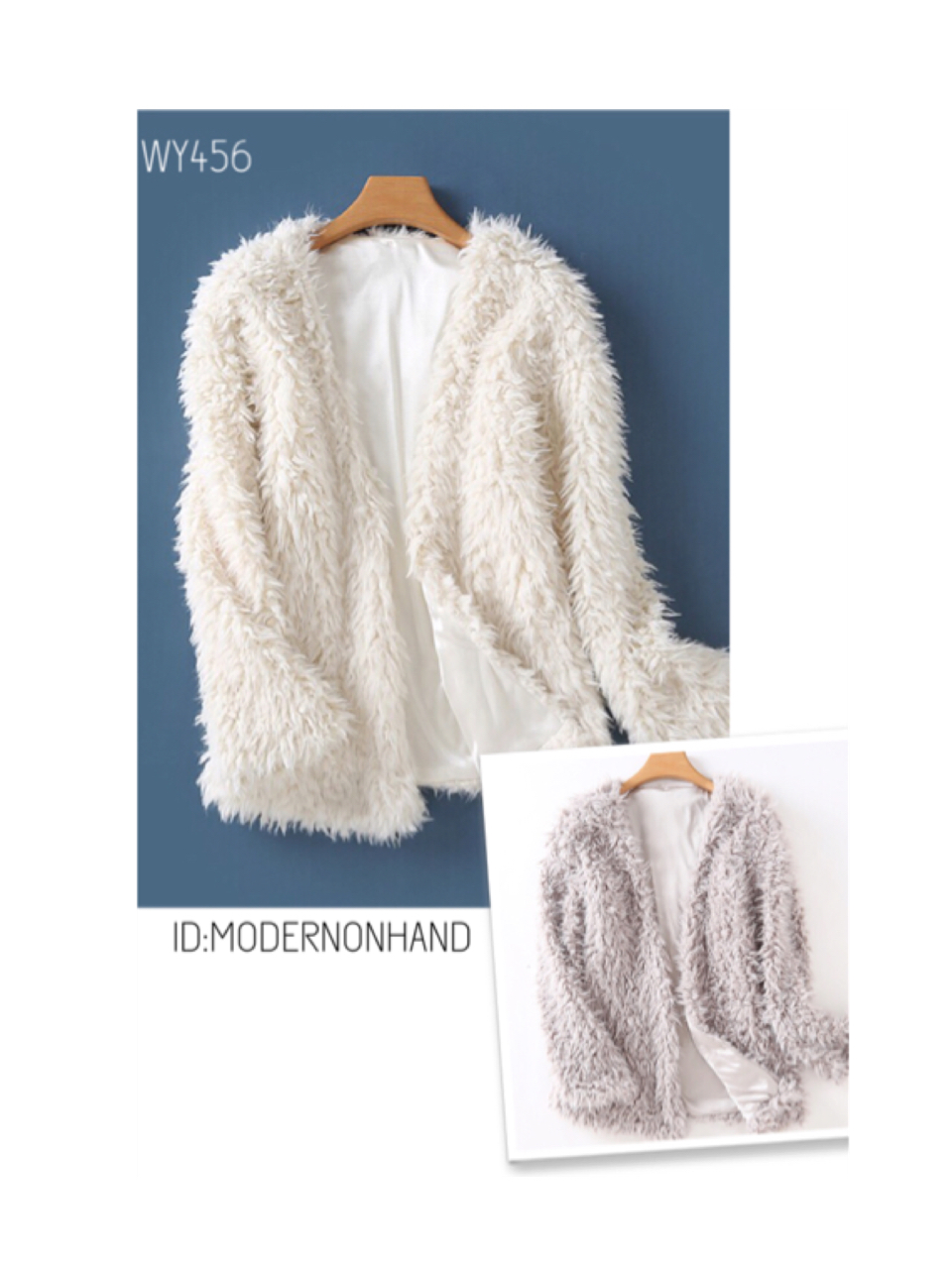 เสื้อคลุม เสื้อกันหนาวแต่งขน สีขาว เนื้อขนหรู แบรนด์เนมญี่ปุ่นคะ