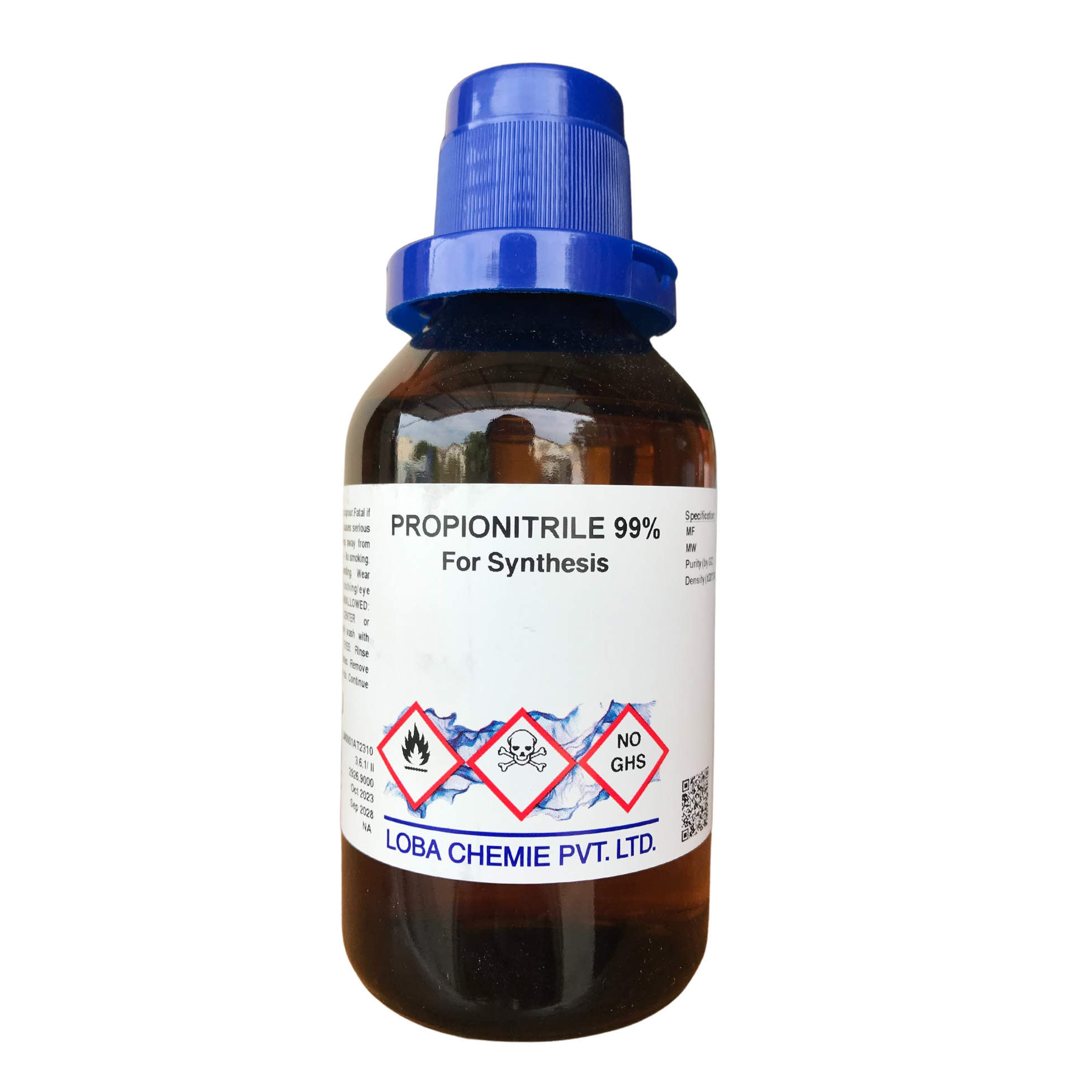 Propionitrile 99%, For Synthesis 250 ml. Loba Chemie™