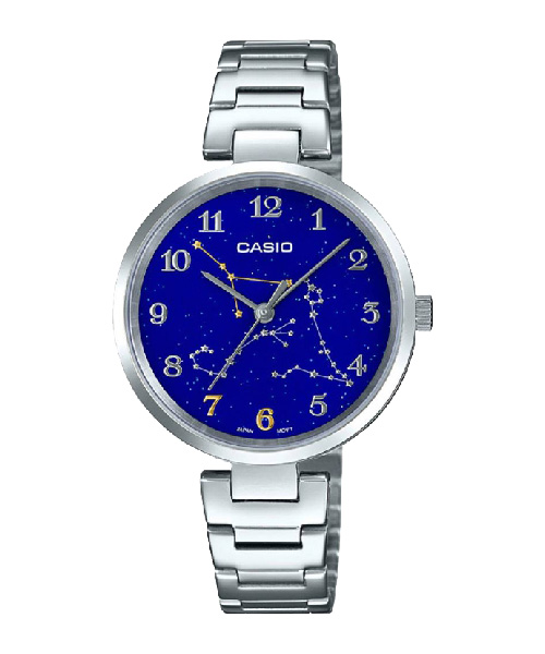 CASIO นาฬิกาคาสิโอ นาฬิกาข้อมือ นาฬิกากันน้ำ นาฬิกาของแท้ ประกันศูนย์ CMG 1 ปี รุ่น LTP-E04D-2A นาฬิกาสีเงิน