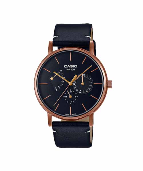 CASIO นาฬิกาคาสิโอ นาฬิกาข้อมือ นาฬิกากันน้ำ นาฬิกาของแท้ ประกันศูนย์ CMG 1 ปี รุ่น MTP-E320RL-1E นาฬิกาสีดำ