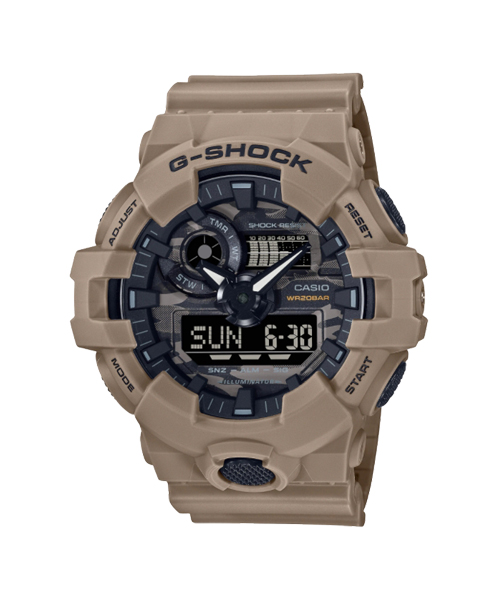 CASIO G-SHOCK นาฬิกาข้อมือ นาฬิกากันน้ำ นาฬิกาของแท้ ประกันศูนย์ CMG 1 ปี รุ่น GA-700CA-5A นาฬิกาสีน้ำตาล