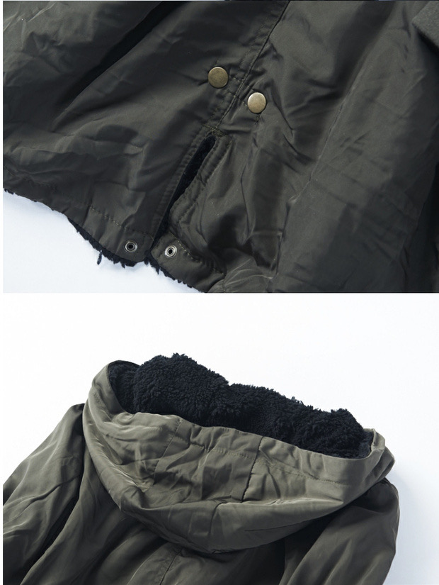 เสื้อโค้ทฮู้ดกันหนาว เสื้อปาร์กา parka แต่งเฟอร์ ดำ