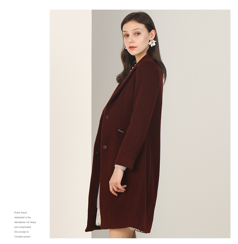 เสื้อโค้ทวูล Trench coat เสื้อโค้ทเฟอร์ โค้ทสักหลาดสีชมพูอ่อน แบรนด์ Roem