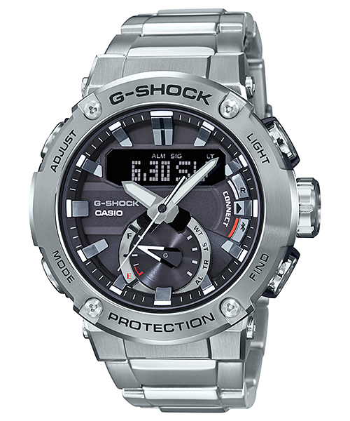 CASIO G-SHOCK นาฬิกาข้อมือ นาฬิกากันน้ำ นาฬิกาของแท้ ประกันศูนย์ CMG 1 ปี รุ่น GST-B200D-1A นาฬิกาสีเงิน