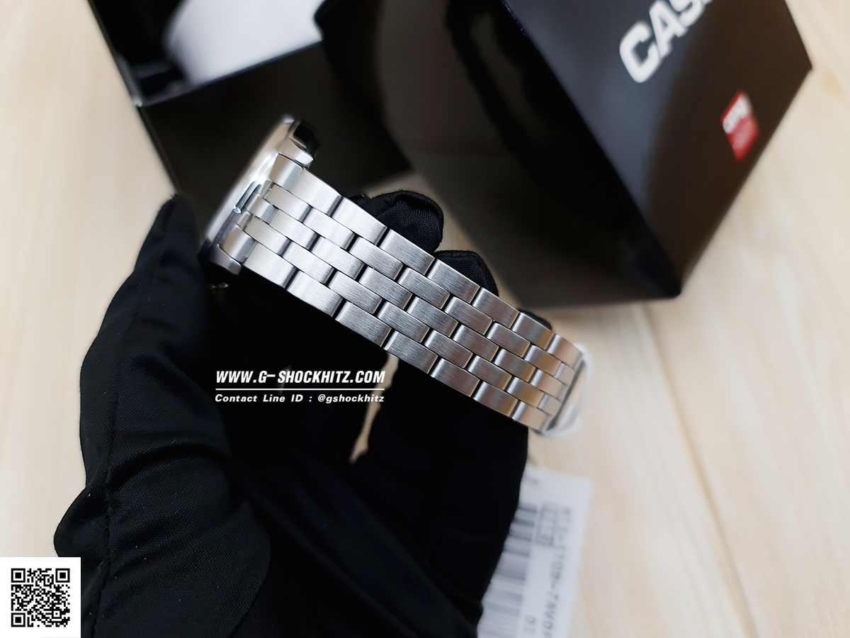 CASIO นาฬิกาคาสิโอ นาฬิกาข้อมือ นาฬิกากันน้ำ นาฬิกาของแท้ ประกันศูนย์ CMG 1 ปี รุ่น MTS-110D-7A นาฬิกาสีเงิน