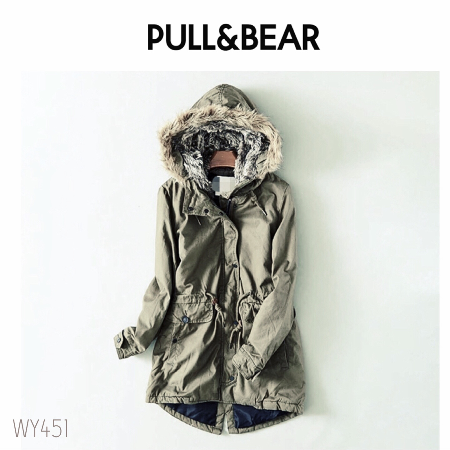 Pull&Bear เสื้อกันหนาว กันหนาวฮูท สีเขียวทหาร แบรนด์หรู PULL&BEAR แต่งขนเฟอร์ปลายหมวก แต่งขนอุ่นแถบด้านใน งานสวย เท่ห์ๆคะ SIZE S/M สำเนา เขียว