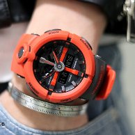 CASIO G-SHOCK นาฬิกาข้อมือ นาฬิกากันน้ำ นาฬิกาของแท้ ประกันศูนย์ CMG 1 ปี รุ่น GA-500P-4A นาฬิกาสีแดง