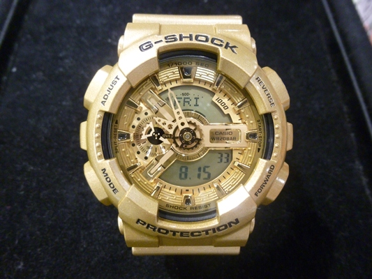 CASIO G-SHOCK นาฬิกาข้อมือ นาฬิกากันน้ำ นาฬิกาของแท้ ประกันศูนย์ CMG 1 ปี รุ่น GA-110GD-9A นาฬิกาสีทอง