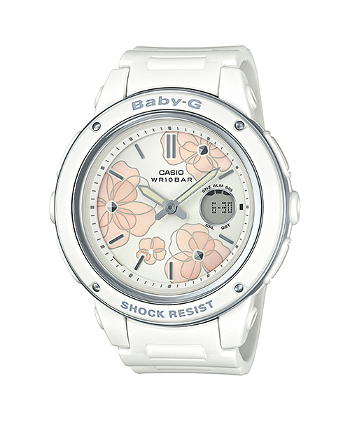 CASIO BABY-G นาฬิกาข้อมือ นาฬิกากันน้ำ นาฬิกาของแท้ ประกันศูนย์ CMG 1 ปี รุ่น BGA-150FL-7A นาฬิกาสีขาว