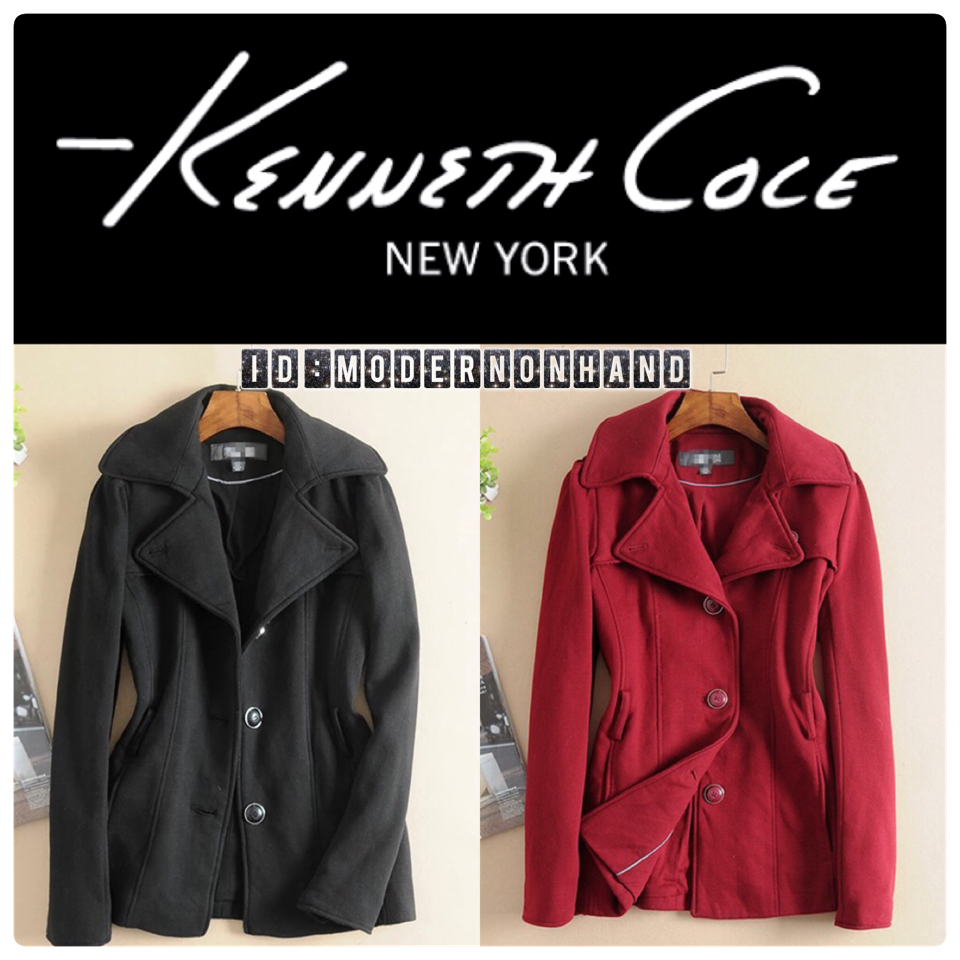 เสื้อนอก เสื้อกันหนาวทรงสูท แต่งคอปก สีดำ แบรนด์เนม Keneth Cole แท้ 100% size S/M ดำ