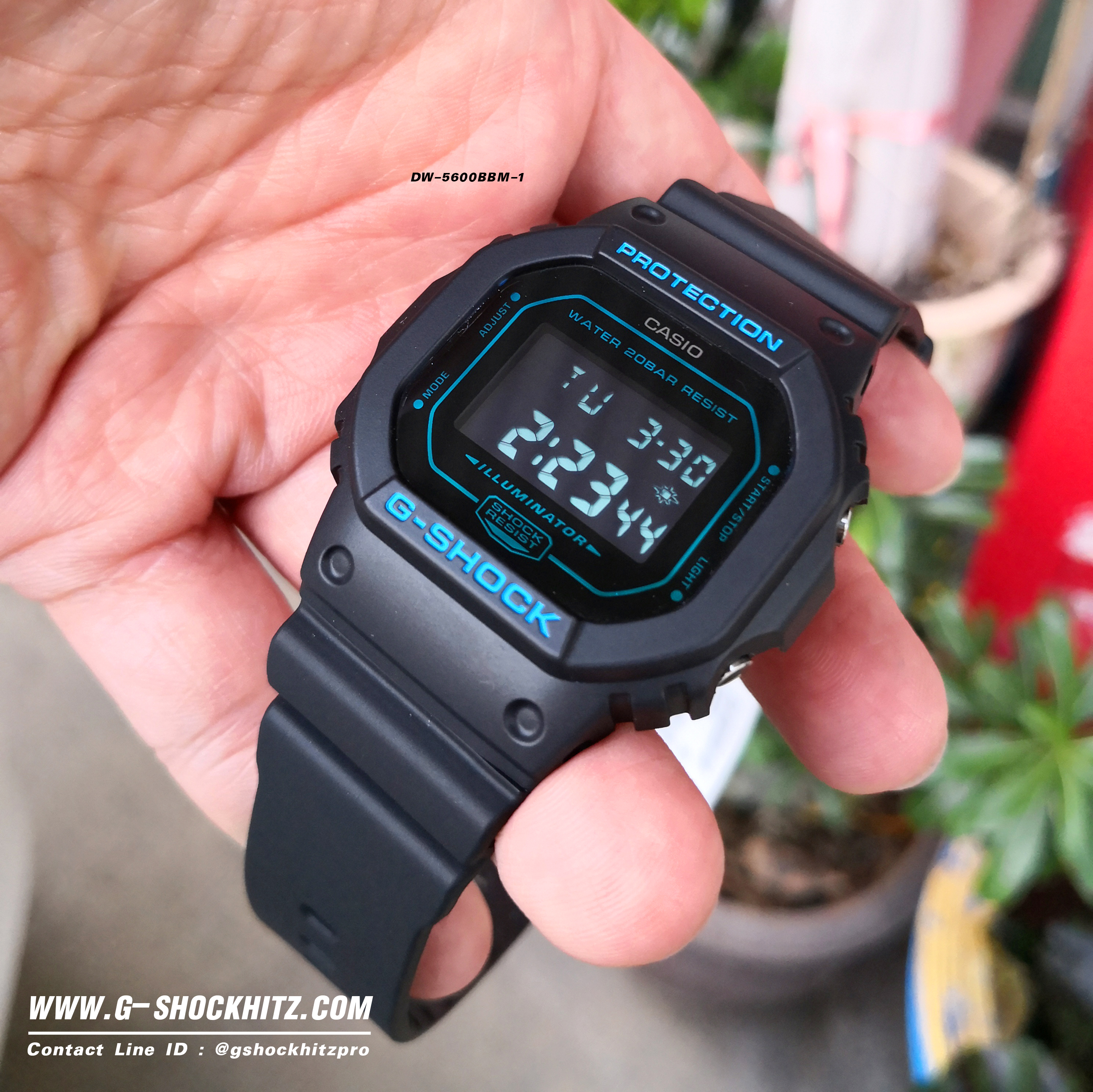 CASIO G-SHOCK นาฬิกาข้อมือ นาฬิกากันน้ำ นาฬิกาของแท้ ประกันศูนย์ CMG 1 ปี รุ่น DW-5600BBM-1D นาฬิกาสีดำ