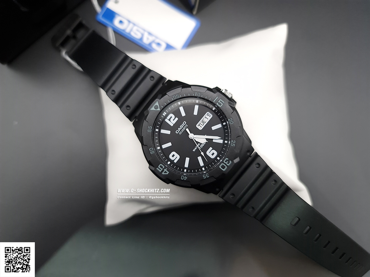 CASIO นาฬิกาคาสิโอ นาฬิกาข้อมือ นาฬิกากันน้ำ นาฬิกาของแท้ ประกันศูนย์ CMG 1 ปี รุ่น MRW-200H-1B2 นาฬิกาสีดำ