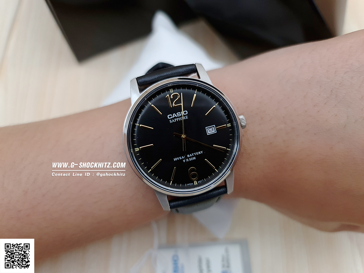 CASIO นาฬิกาคาสิโอ นาฬิกาข้อมือ นาฬิกากันน้ำ นาฬิกาของแท้ ประกันศูนย์ CMG 1 ปี รุ่น MTS-110L-1A นาฬิกาสีดำ