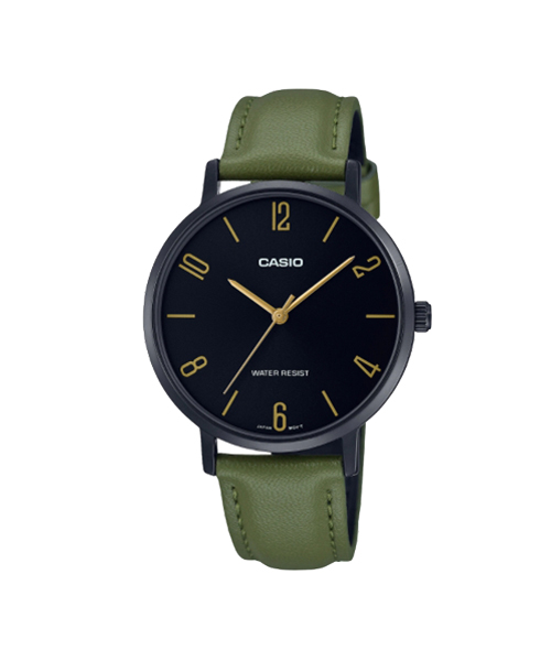 CASIO นาฬิกาคาสิโอ นาฬิกาข้อมือ นาฬิกากันน้ำ นาฬิกาของแท้ ประกันศูนย์ CMG 1 ปี รุ่น LTP-VT01BL-3B นาฬิกาสีเขียว
