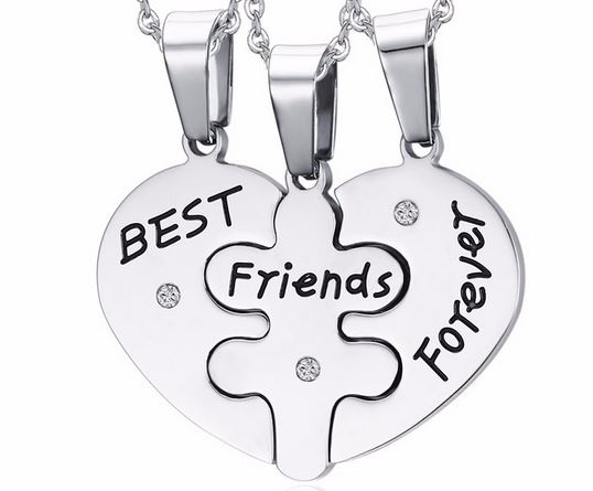 สร้อยคอคู่รัก สร้อยคอ ผู้หญิง ผู้ชาย สร้อยคอ stainless steel สำหรับ เพื่อนรัก Best Friend Forever แบ่งเป็น 3 เส้น ของขวัญ ให้เพื่อน 853558