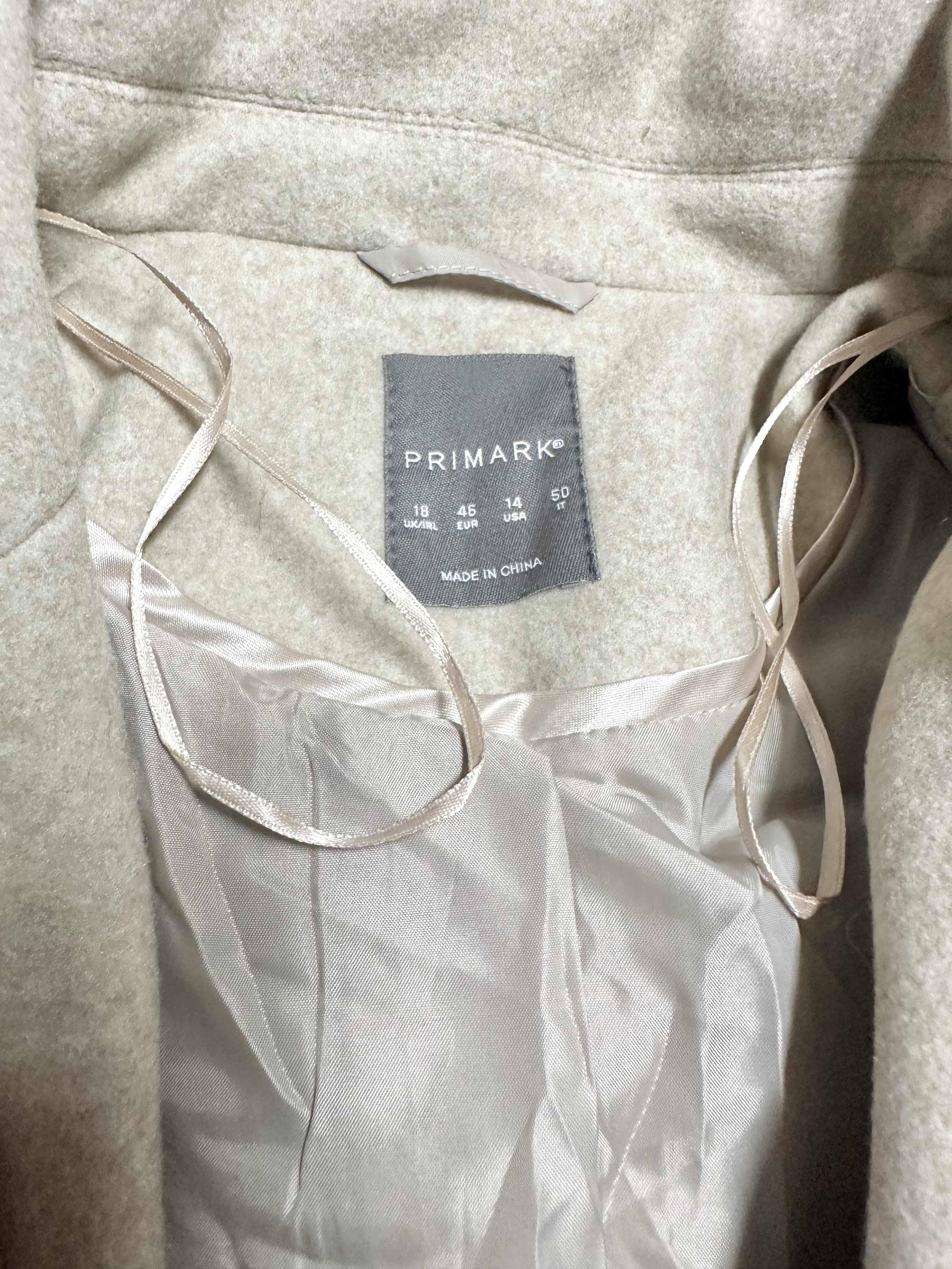เสื้อโค้ทวูล Trench coat เสื้อโค้ทเฟอร์ โค้ทสักหลาดสีเบจ แบรนด์ Primark สำเนา สำเนา สำเนา สำเนา สำเนา สำเนา