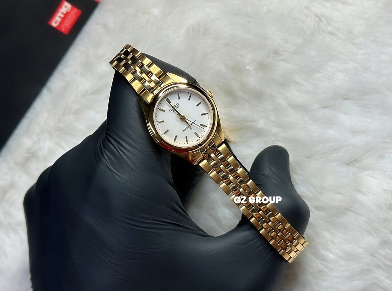 CASIO MID YEAR SALE นาฬิกาคาสิโอ พร้อมส่ง นาฬิกาข้อมือ นาฬิกากันน้ำ นาฬิกาของแท้ BTS ประกันศูนย์ CMG 1 ปี รุ่น LTP-1129N-7A นาฬิกาสีทอง