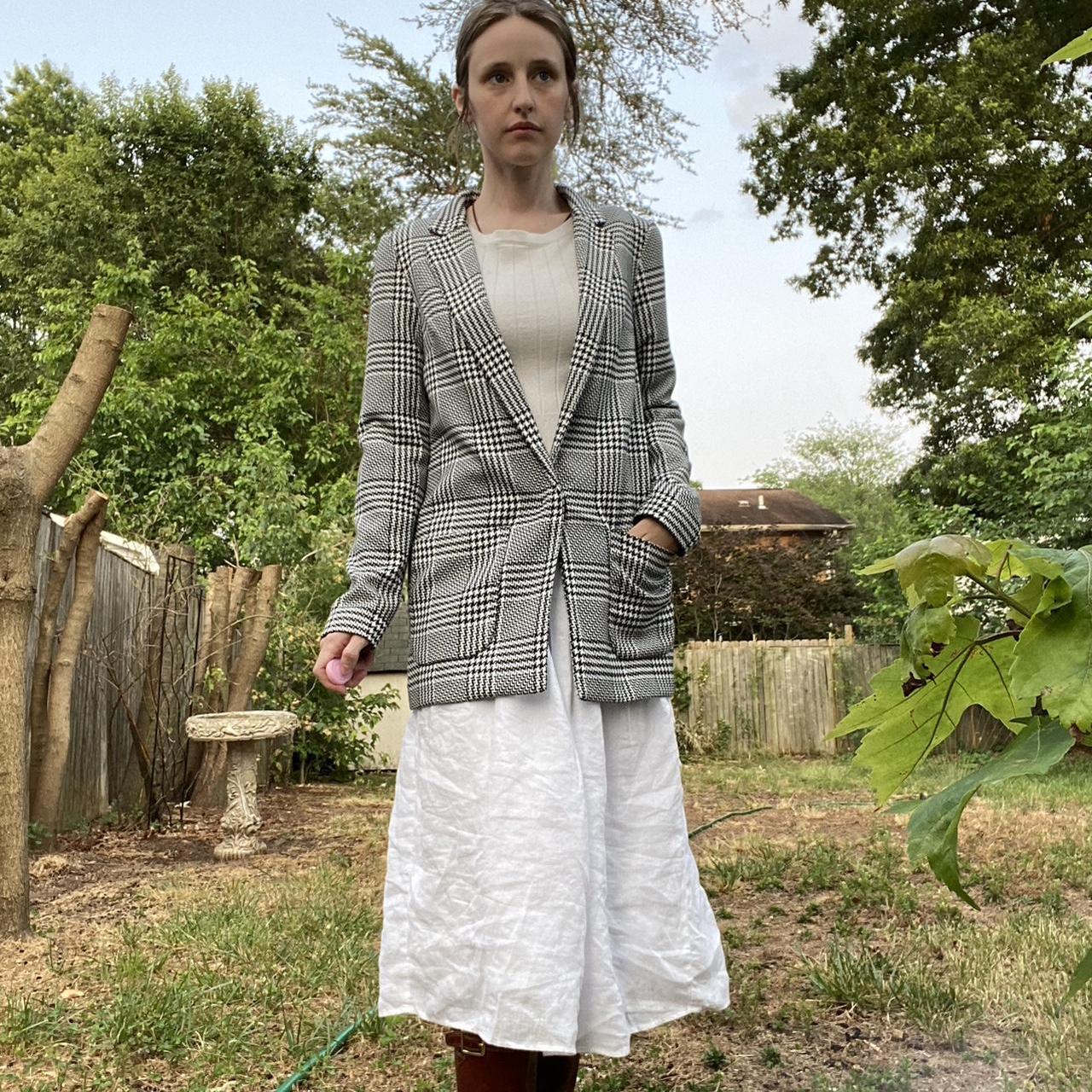 เสื้อโค้ท เสื้อคลุม ทรงสูท ลายตารางเทาดำ เสื้อคลุม เบลเซอร์ Blazer check ❄️แบรนด์✨H&M✨ แท้💯% แบรนด์ H&m
