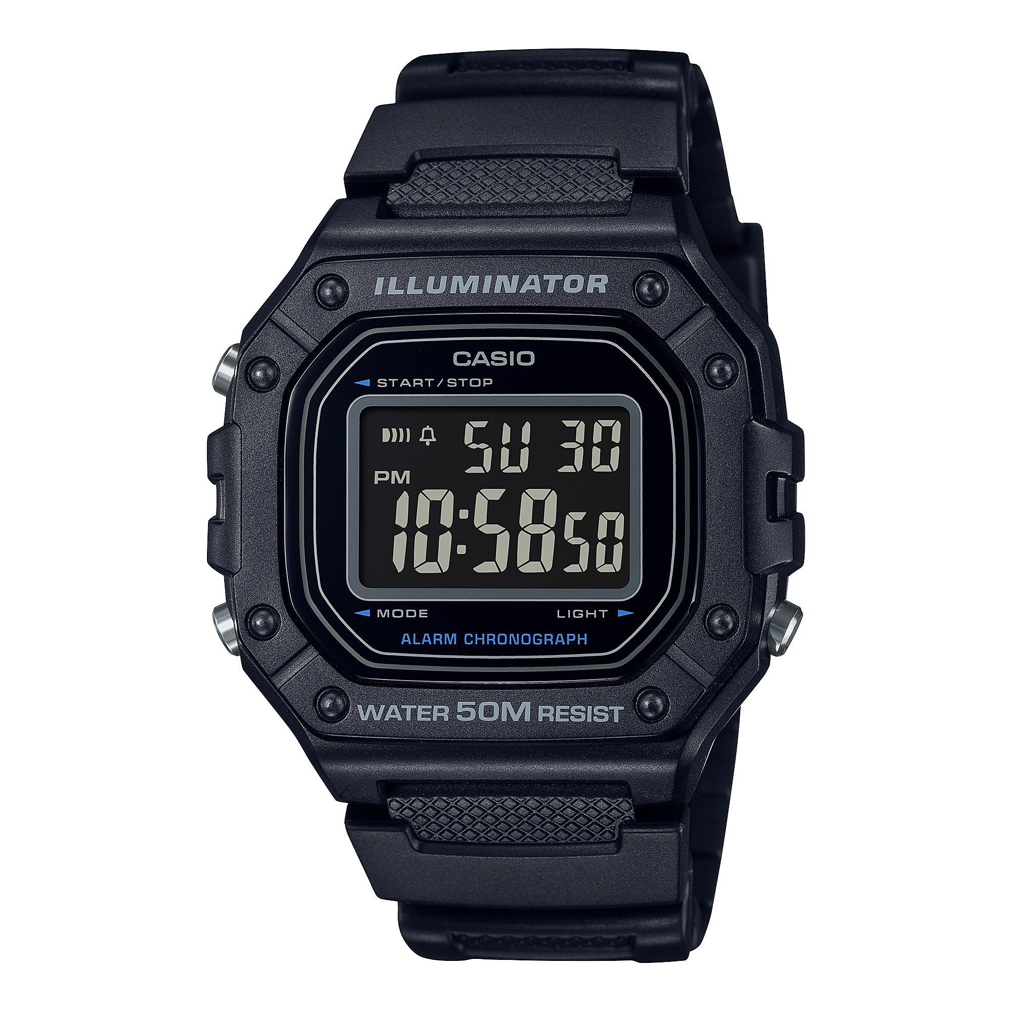 CASIO MID YEAR SALE นาฬิกาคาสิโอ พร้อมส่ง นาฬิกาข้อมือ นาฬิกากันน้ำ นาฬิกาของแท้ BTS ประกันศูนย์ CMG 1 ปี รุ่น W-218H-1B นาฬิกาสีดำ