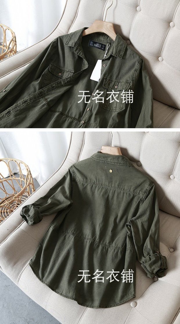 PIPPING HOT เสื้อคลุม เสื้อเขียวทหาร เนื้อผ้าฝ้าย เสื้อนอก แพทเทินสวย เท่ห์มาก คะ แบรนด์ PIPPING HOT เขียว
