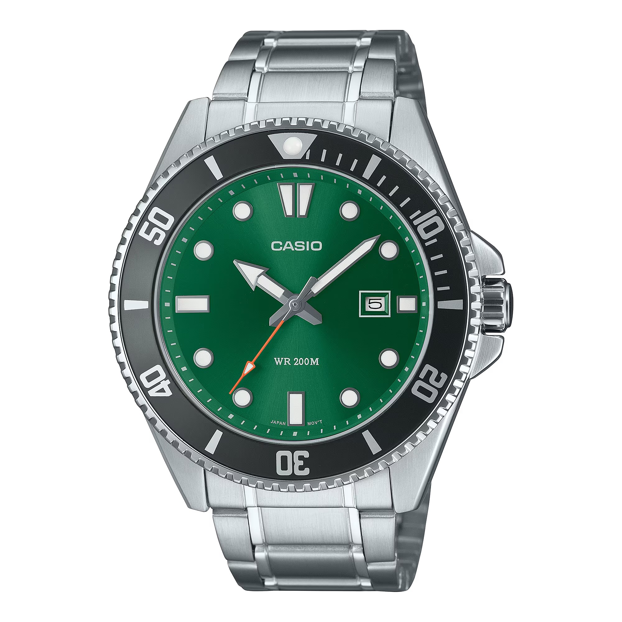 CASIO นาฬิกาคาสิโอ นาฬิกาข้อมือ นาฬิกากันน้ำ นาฬิกาของแท้ ประกันศูนย์ CMG 1 ปี รุ่น MDV-107D-3A2 นาฬิกาสีเงิน