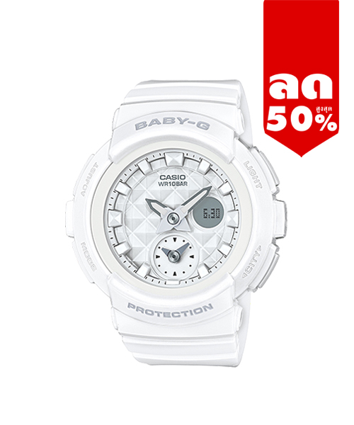 CASIO BABY-G BABY-G นาฬิกาข้อมือ นาฬิกากันน้ำ นาฬิกาของแท้ ประกันศูนย์ CMG 1 ปี รุ่น BGA-195-7A นาฬิกาสีขาว