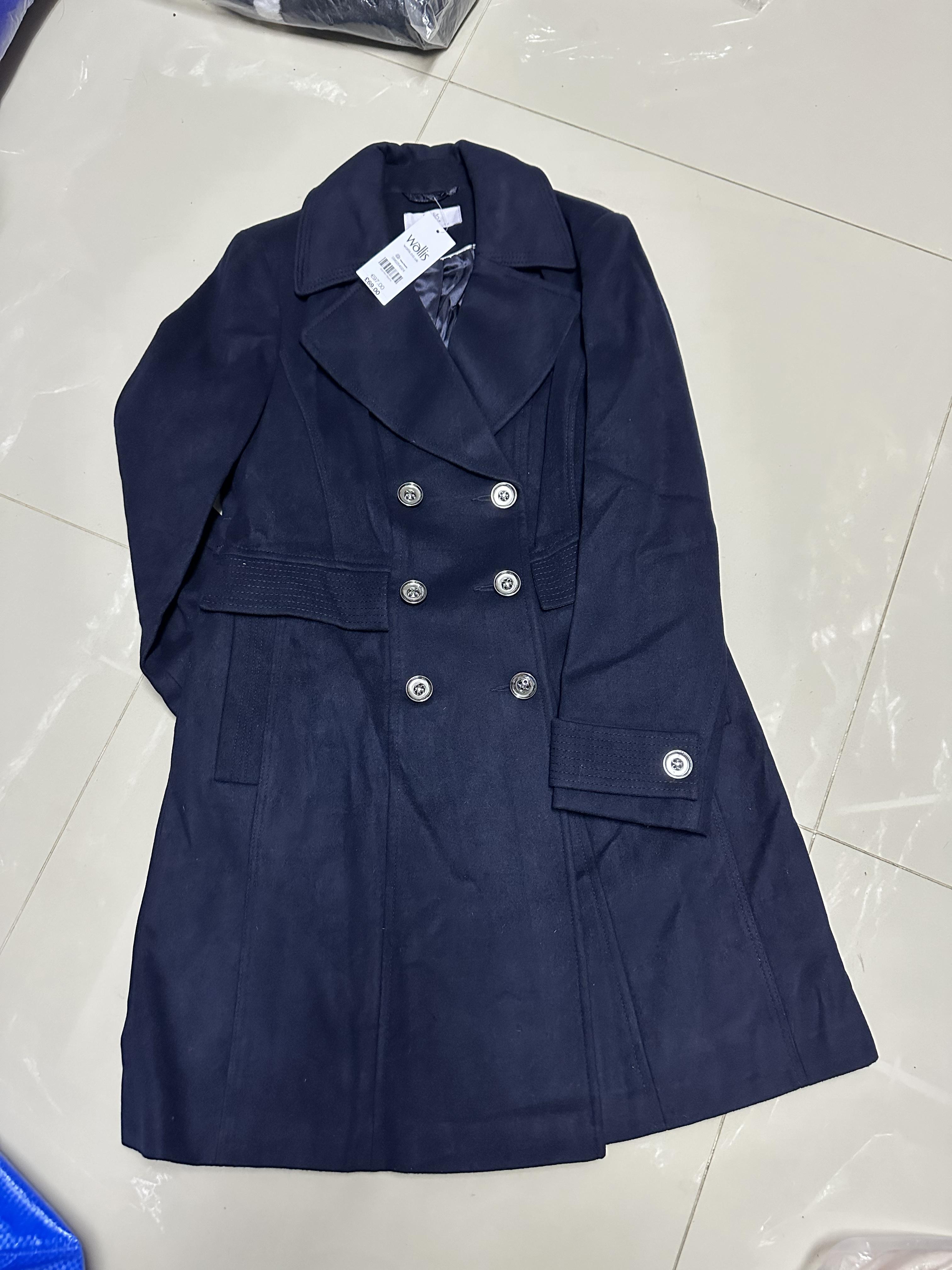Wallis เสื้อโค้ท เสื้อกันหนาว เนื้อผ้าสักหลาดวูล สีกรม แบรนด Wallis petite