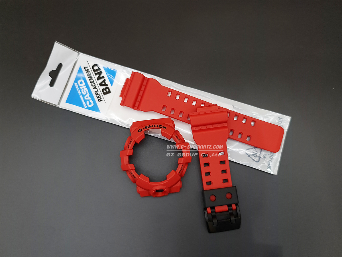 CASIO GENUINE FACTORY CASIO REPLACEMENT อะไหล่นาฬิกา G-SHOCK รุ่น GA-700-4A กรอบสายสีแดง