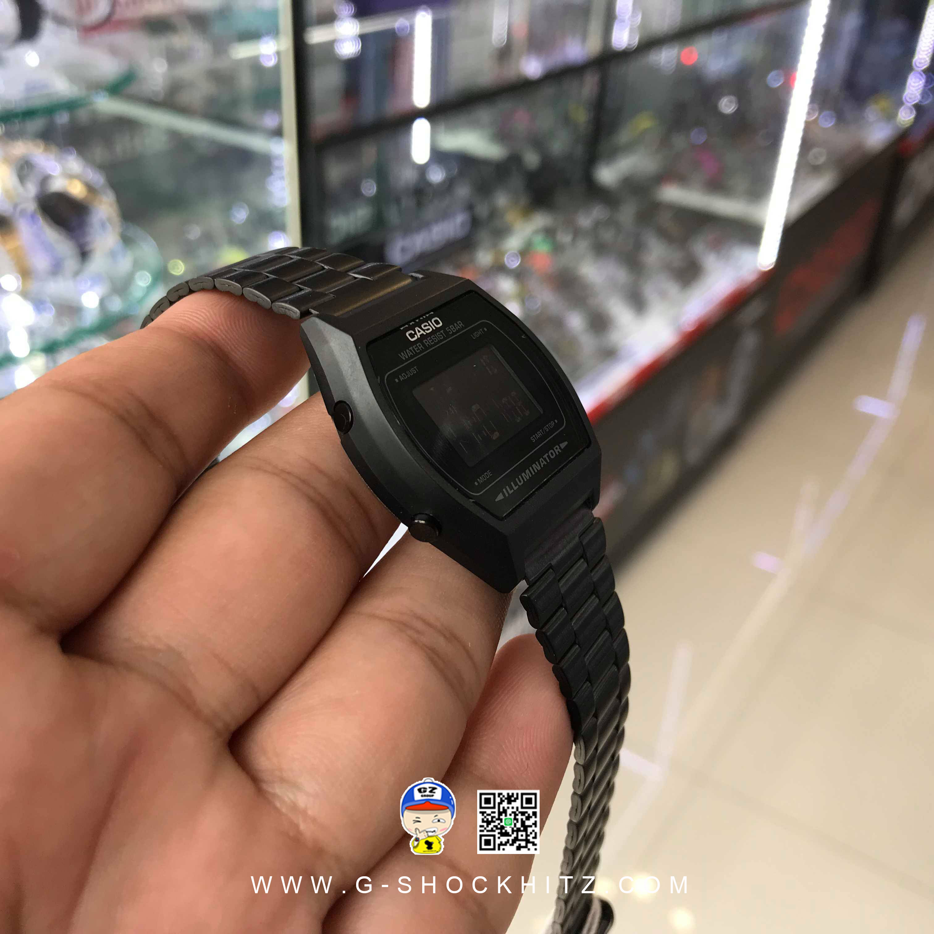 CASIO นาฬิกาคาสิโอ นาฬิกาข้อมือ นาฬิกากันน้ำ นาฬิกาของแท้ ประกันศูนย์ CMG 1 ปี รุ่น B640WB-1B นาฬิกาสีดำ