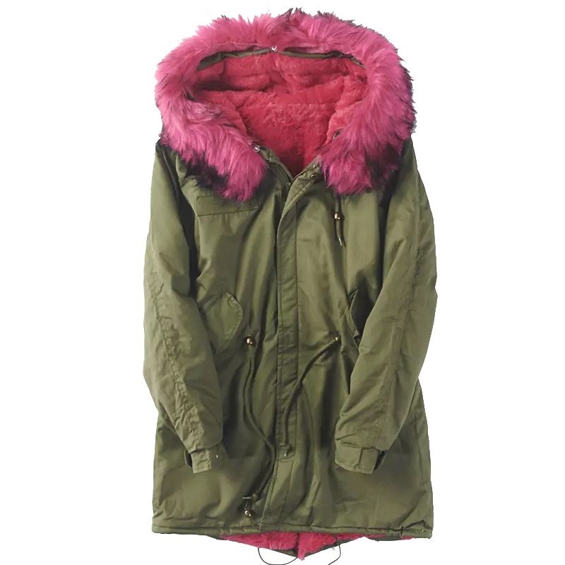 เสื้อโค้ทฮู้ดกันหนาว เสื้อปาร์กา parka แต่งเฟอร์ ดำ