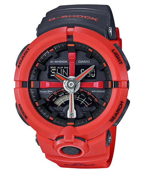 CASIO G-SHOCK นาฬิกาข้อมือ นาฬิกากันน้ำ นาฬิกาของแท้ ประกันศูนย์ CMG 1 ปี รุ่น GA-500P-4A นาฬิกาสีแดง