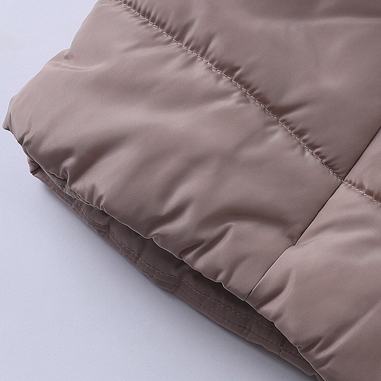 U.S. Polo ASSN. เสื้อกันหนาว เสื้อฮู้ดเฟอร์ บุนวมอุ่น สีนู้ดกะปิ แบรนด์ U.S. POLO ASSN. (padded puffer coat สำเนา กะปิ