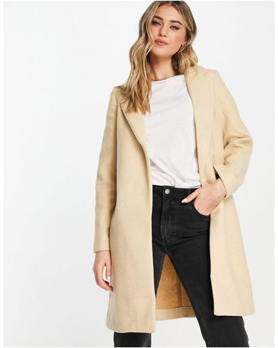 เสื้อโค้ท เสื้อโค้ทกันหนาว โค้ทวูล tailored knot coat สีเบจ แบรนด์ STRADIVARIUS สำเนา